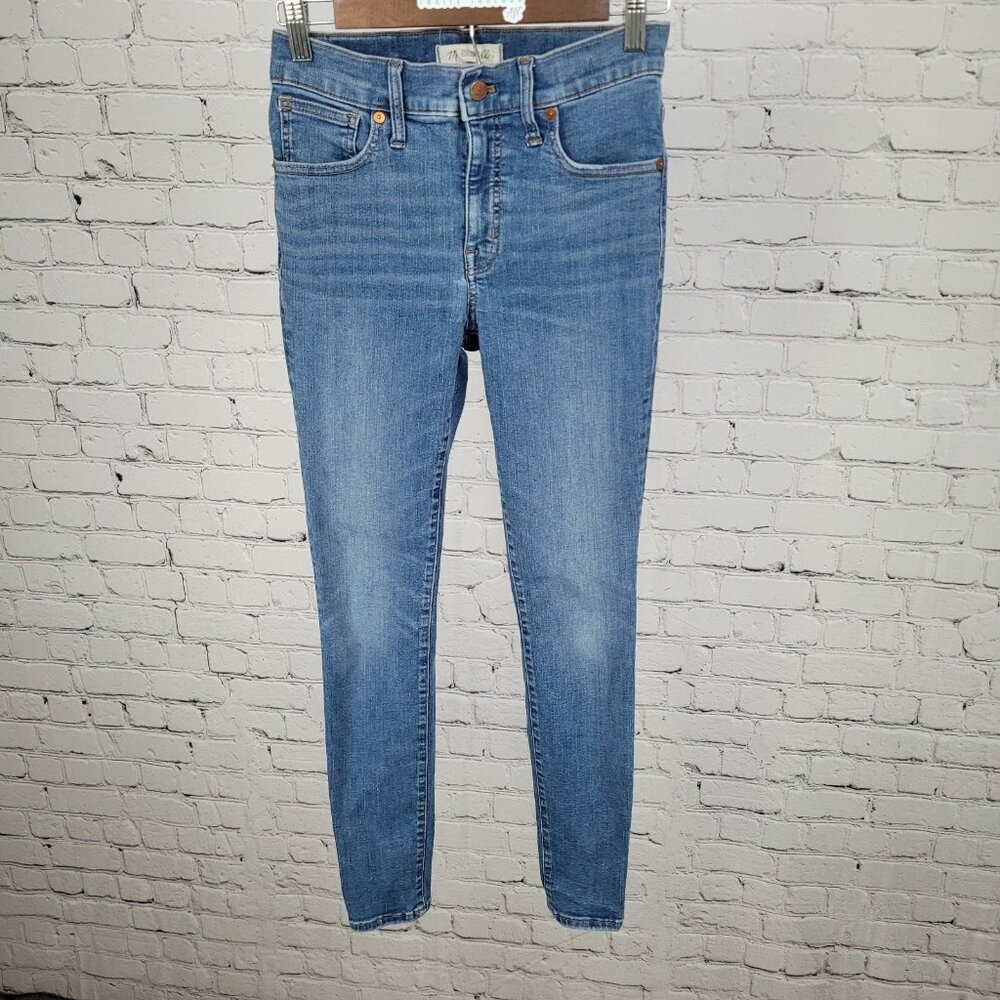 Madewell Blue Denim 9" Mid Rise Medium Wash Skinny Stretch Jeans Size 26 (26x28)